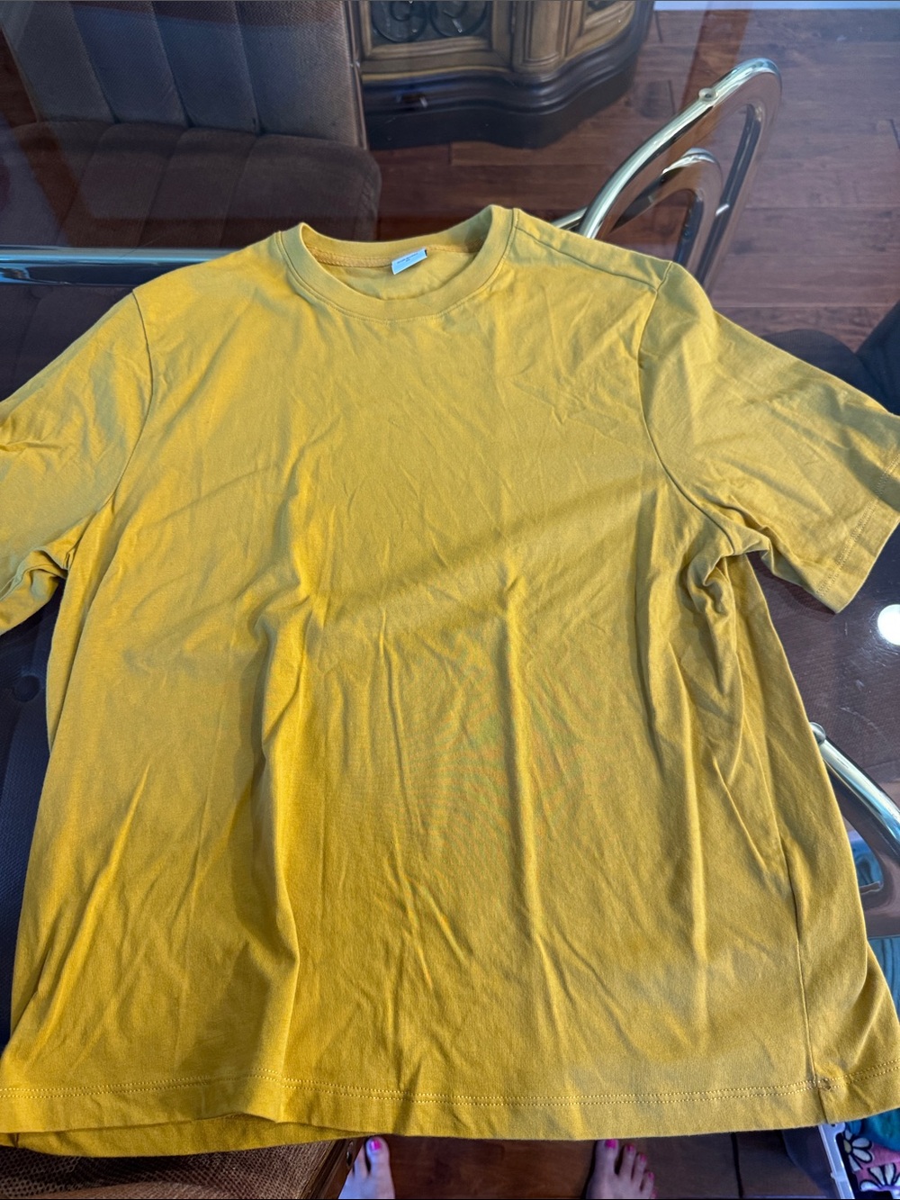 Women’s Short Sleeve Crew Neck Tee in Mustard Yellow